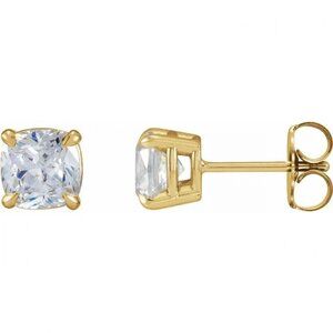Cushion Diamond Studs 14K Yellow Gold (1.49 Ct D E Vs) C54200056